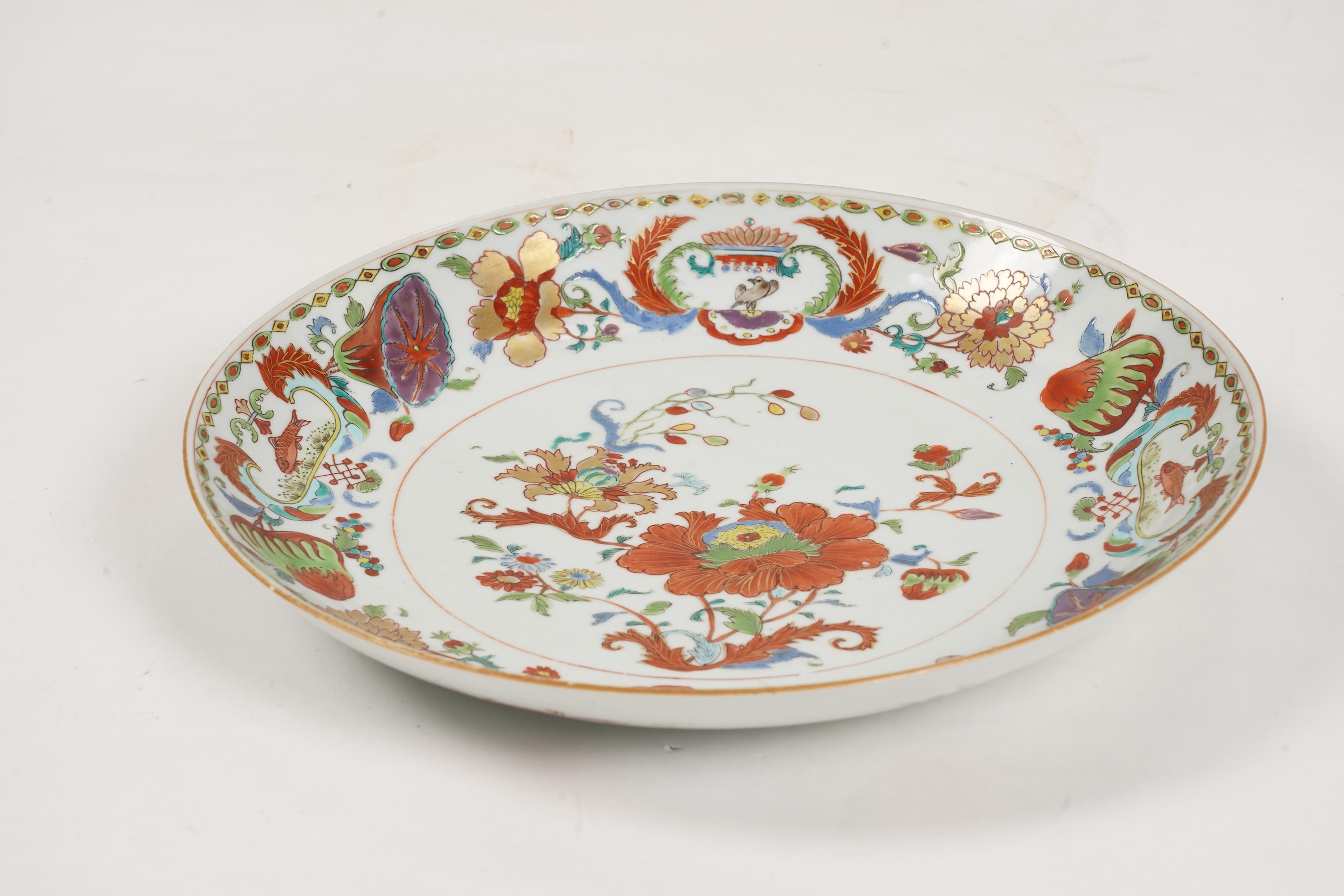 A Chinese famille rose ‘Pompadour’ dish, Qianlong period